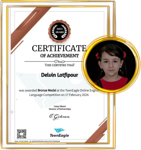 Delvin Lotfipour 10-year-old teenager Bronze medalist from the world championships Teen Eagle 2023